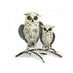 Sowy metalowe dekoracja 36 cm